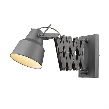 Homeroots 9.75 x 7 x 34.5 in. Plexus 1-Light Gray Sconce 398794